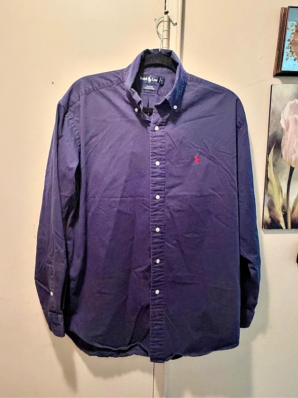 Ralph Lauren Blake Long Sleeve Button-Down Shirt Cotton Button-Down Shirt Large